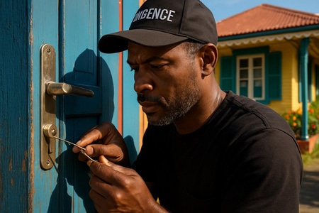 Intervention d'urgence pour ouverture de porte en Martinique
