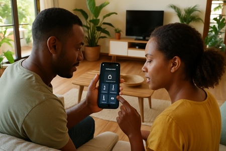 Installation de domotique maison connectée en Martinique contrôlée par smartphone