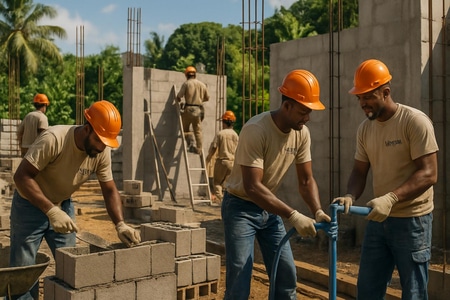 Travaux de BTP tous corps d'état en Martinique par ALGERBAT entreprise générale bâtiment medium