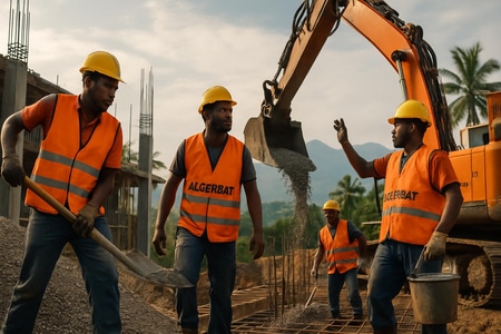 chantier BTP Martinique équipe locale dynamique et entreprenante