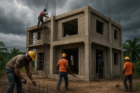 Maison neuve anti-cyclonique Martinique construction respectant les normes climatiques
