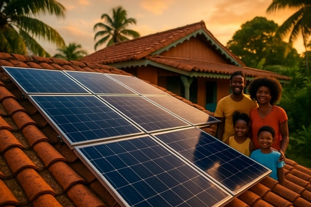 Installation de panneaux solaires sur maison en Martinique climat tropical
