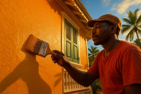 Peinture extérieure sur façade en Martinique pour une protection durable et esthétique