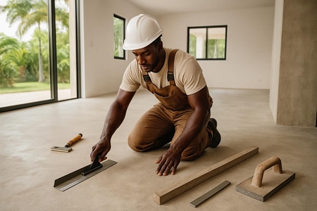 Préparation du support avant pose béton ciré en Martinique