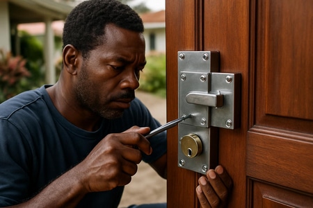 Installation serrure de sécurité en Martinique sur porte d’entrée