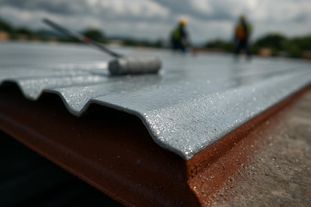 Système de peinture toiture en Martinique avec primaire anticorrosion et finition réflective