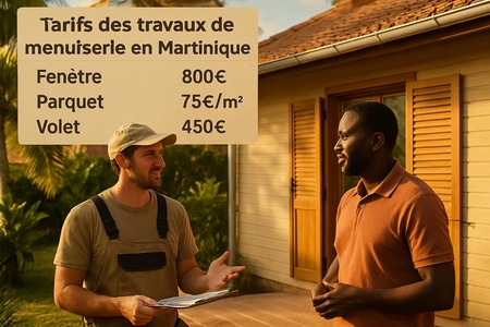 Tarifs des travaux de menuiserie en Martinique pour fenêtre, parquet, volet