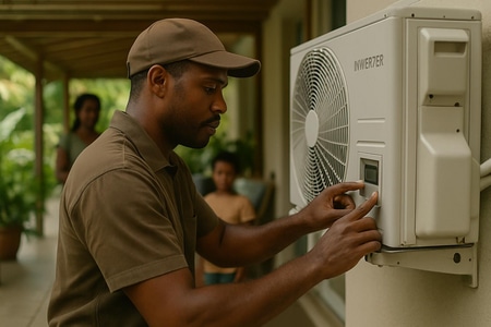 Climatisation inverter en Martinique réglée pour économies d’énergie et confort durable