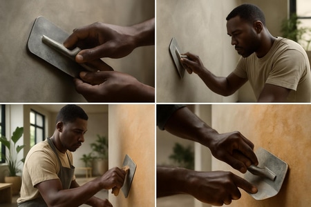 Finitions décoratives en Martinique - béton ciré, chaux et palettes minérales