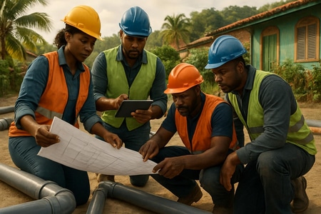 installation sanitaire Martinique planification des réseaux et dimensionnement