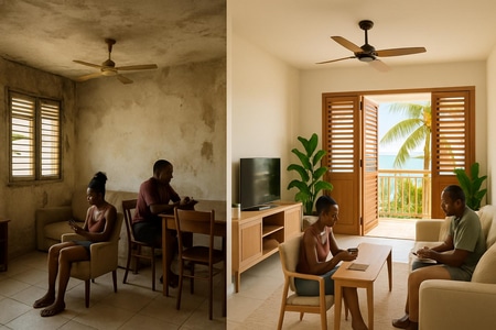 rénovation locative Martinique appartement avant après