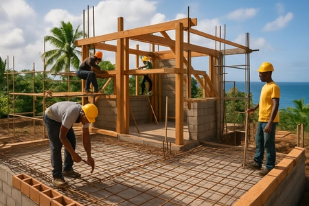 projet construction martinique chantier maison durable vue mer