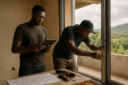 Installation menuiserie aluminium en Martinique avec étude technique et devis précis