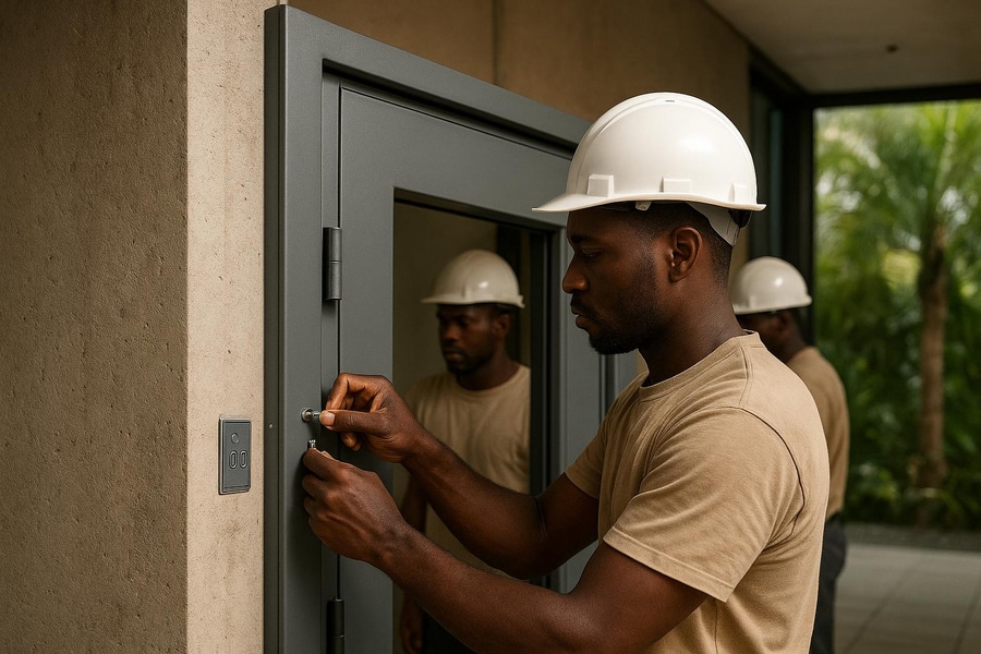 You are currently viewing Porte coupe feu Martinique — Pose certifiée EI30/EI60