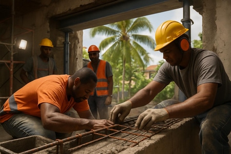 ouverture-mur-porteur-restructuration-maison-martinique-renfort-beton-acier