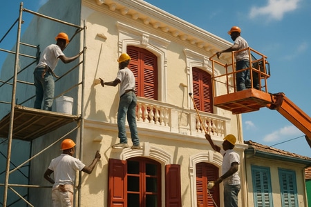 ravalement façade Martinique peinture extérieure anti UV résistante Medium