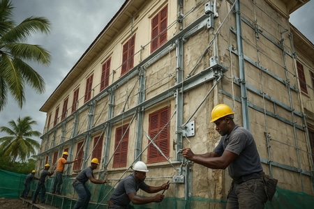 renforcement parasismique et cyclonique martiniquais pour restructuration de batiment
