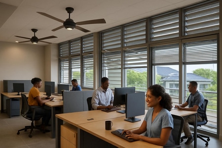 Rénovation de bureaux en Martinique : confort climatique, normes ERP et économies d’énergie