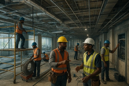 Artisan électricien Martinique chantier locaux tertiaires multi-corps état taille medium