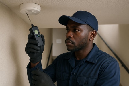 Contrôle de détecteur incendie en Martinique dans des locaux collectifs taille medium