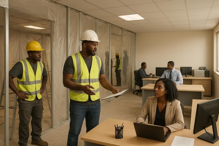 rénovation locaux professionnels en martinique en site occupé par entreprise générale