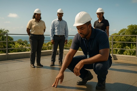 Revêtement terrasse Martinique sécurisé pour bâtiment collectif professionnel