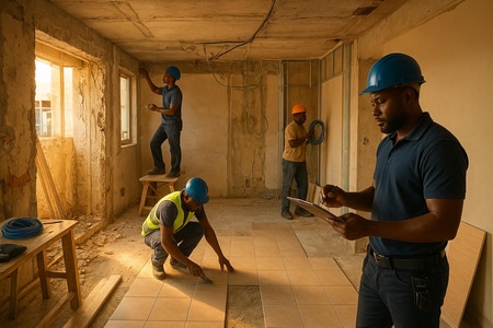 Chantier de transformation d’appartement en Martinique coordonné par une entreprise générale multi-corps d’état