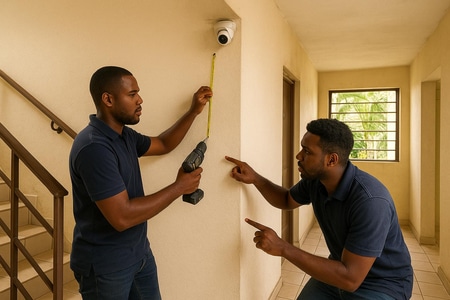 Diagnostic pour pose de vidéosurveillance en Martinique dans immeuble collectif taille medium
