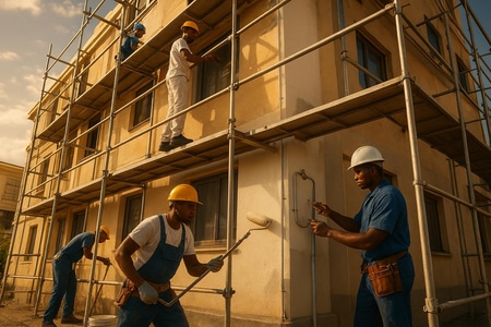 Entreprise rénovation peinture Martinique multi corps d état pour bâtiments collectifs et locaux professionnels