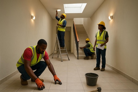 Rénovation de parties communes immeuble collectif en Martinique par entreprise générale