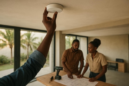 Système alarme Martinique intégré à la rénovation de locaux professionnels