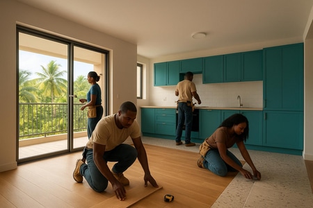 Transformation appartement Martinique dans un bâtiment collectif avec travaux professionnels de qualité