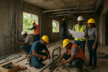 Travaux de mise aux normes électriques en Martinique coordonnés multi-corps d état