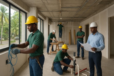 Travaux de rénovation de locaux professionnels en Martinique avec coordination multi-corps d’état
