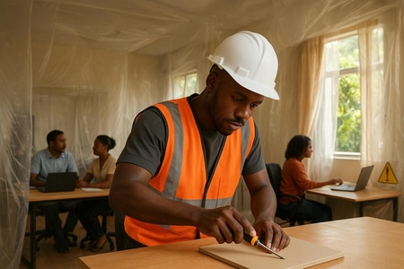 alternance bâtiment Martinique rénovation de locaux professionnels en site occupé