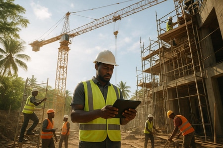 Chantier multi corps d’état en Martinique coordonné par une entreprise generale taille medium