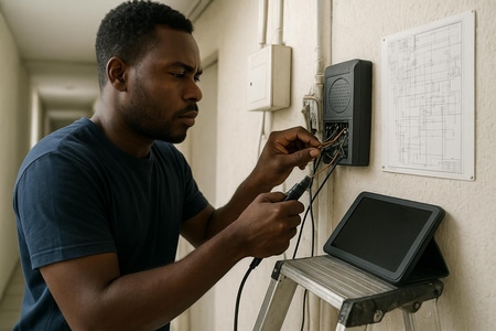 Diagnostic technique pour installation interphone en Martinique dans immeuble collectif