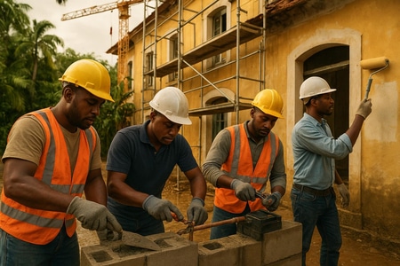 Équipe multi-corps d’état ALGERBAT pour bâtiments collectifs en Martinique