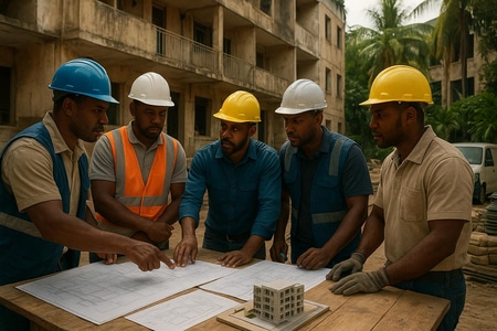 Organisation de chantier bâtiment collectif en Martinique avec coordination multi-corps d’état