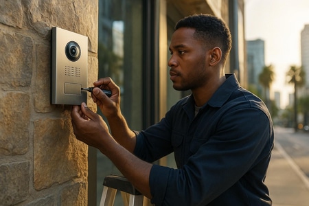 Pose professionnelle d’interphone video en Martinique pour locaux professionnels