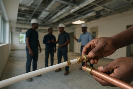 Rénovation plomberie locaux professionnels en Martinique avec coordination multi-corps d’état taille medium