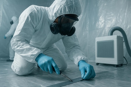 Rénovation sols Martinique avec gestion amiante SS4 en sécurité