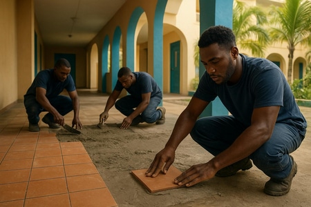 Rénovation sols Martinique dans bâtiments collectifs et parties communes