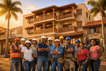 Entreprise générale du bâtiment multi-corps d état en Martinique pour bâtiments collectifs et locaux professionnels