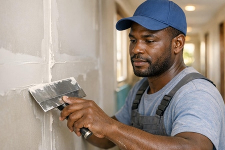 Joint placo Martinique finition plaques de plâtre en bâtiment collectif