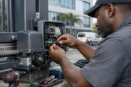 Installation portail électrique en Martinique pour locaux professionnels et bureaux sécurisés