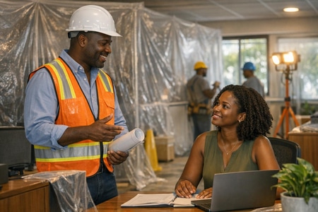 Suivi de chantier en Martinique pour locaux professionnels occupés