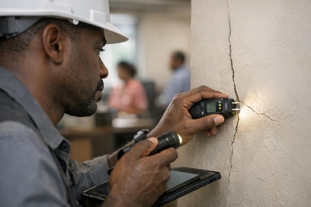 Diagnostic de maçonnerie générale en Martinique dans des locaux professionnels occupés