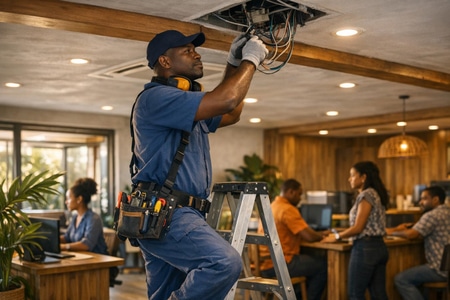 Électricien agréé Martinique en rénovation de locaux professionnels occupés