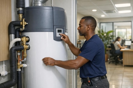 Installation de ballon thermodynamique en Martinique dans des locaux professionnels occupés